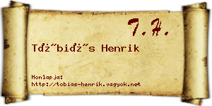Tóbiás Henrik névjegykártya