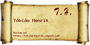 Tóbiás Henrik névjegykártya